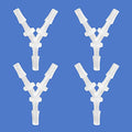 Quickun 5/32" Hose Barb Fitting Equal Barbed Y Shaped 3 Way Plastic Joint Splicer Mender Adapter Union for Air Line Tubing Pipe (Pack of 4) - size: 5/32"