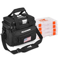 KastKing Karryall Fishing Tackle Bags with 4 * 3600 Tackle Trays - Saltwater & Freshwater Fishing Gear Storage - color: Black, size: Medium - 4*3600 Trays