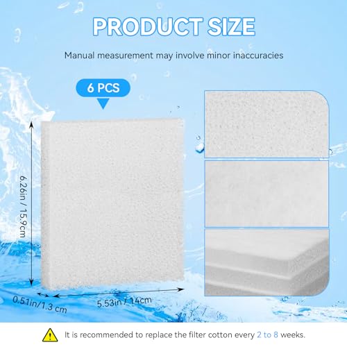 Magluv C4 Poly Foam Pad Fit for Fluval C4 Power Filter White Filter Foam Aquarium Filter Pad Media Replacement, 6-Pack (C4) - color: C4