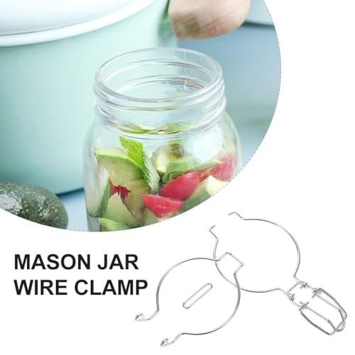 12Pcs Stainless Steel Wire Clamp Sealed can Buckles for Wide Mouth Jars with Unique Spring Design Leak Prevention for Kitchen Food Storage