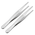 uxcell 2 Pcs Stainless Steel Straight Blunt Tweezers Serrated Tip, 5 Inch - size: 5 inch