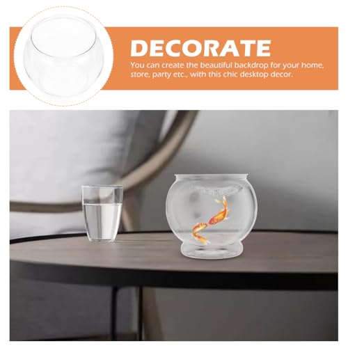 Desktop Fish Tank Globe Small Plastic Fish Bowl 3-Pack 5.90X5.90X5.11In Office Aquarium Household Decor - size: 15X15X13CM