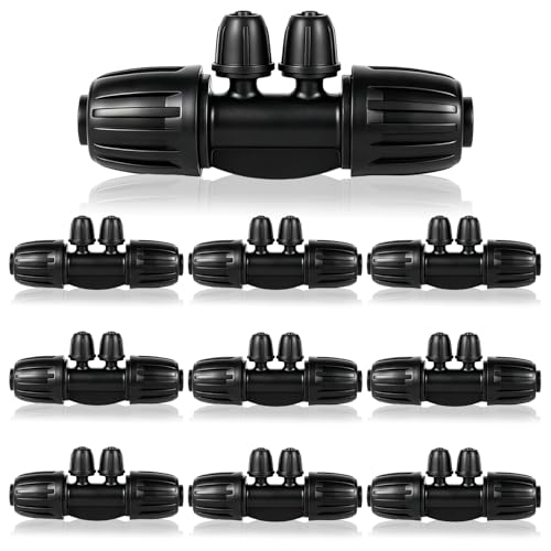 1/2 Inch to 1/4 Inch Tubing Irrigation Fittings for (1/2'' ID x 0.60''-0.63'' OD) 16mm Drip Tubing,Locked Barbed Tee Connectors (10 Pcs Barbed Tee 4-Way) - size: 10 Pcs 1/2 to 1/4 Inch Locked Barbed 4-Way