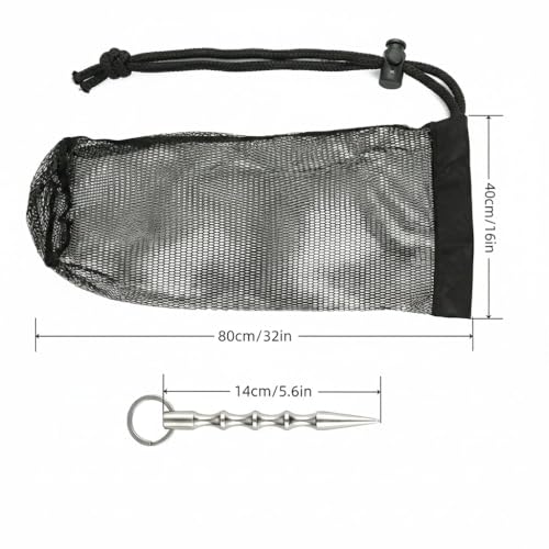 32" Collapsible Fishing Keep Net with Ground Spike, Portable Mesh Bag for Caught Fish, Heavy Duty Basket & Bait Holder, Red de Pesca for Kayak or Ice Fishing Livewell, Small Lobster Catching Net