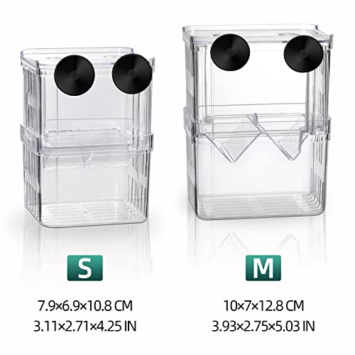 Boxtech Aquarium Fish Tank Hatchery Incubator Breeding Box, Acrylic White Breeder Isolation Divider Hatching Boxes Accessory Small Baby Fishes Shrimp Clownfish Guppy - size: M - 3.93*2.75*5.03 IN