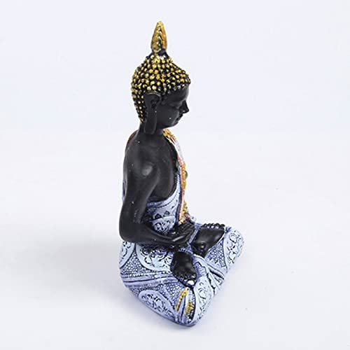 Meditation Buddha Ornament Decorations Statue Aquarium Fish Tank Reptile Turtle Spider Tanks Terrarium Thai Buddhism Sculpture Figurine Decor Pet Blue - color: Buddha Blue