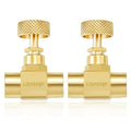 Litorange 2 Pack Heavy Duty Brass Replacement Control Needle Valve 1/4" Female NPT X 1/4" Female NPT Connection - size: 2PCS 1/4 Female x Female