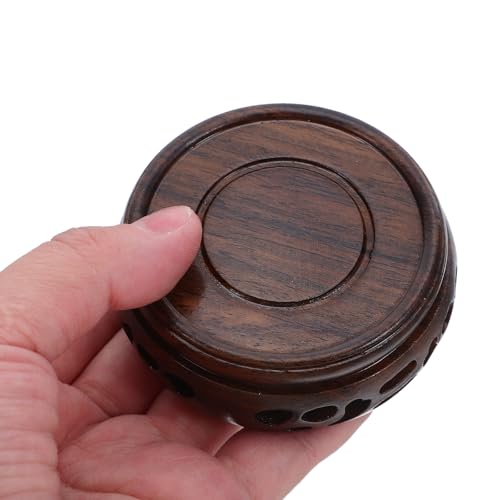 Wooden Display Stand Small round Vase Riser Pedestal Blackwood Base 5cm Diameter 2.5cm Height Stable Home Decor for Teapot Aquarium Fish Bowl