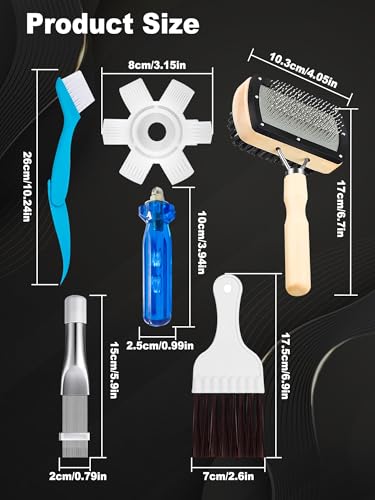5 Pcs AC Coil Cleaner Set, Plastic Air Conditioner Fin Comb, Stainless Fin Straightener, Dual-Sided Cleaning Brush Kit for No Rinse Evaporator/Condenser Cleaner and All A/C Units