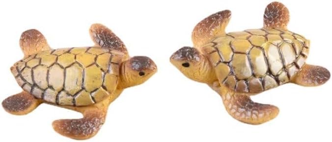 2Pcs Miniature Sea Turtle Figurines for Fairy Garden, Fish Tank, Succulent Planter Decoration, Fish Tank Decoration