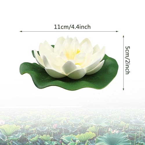 4PCS Artificial Floating Lotus Flowers – EVA Foam Pond Decor for Aquariums & Gardens