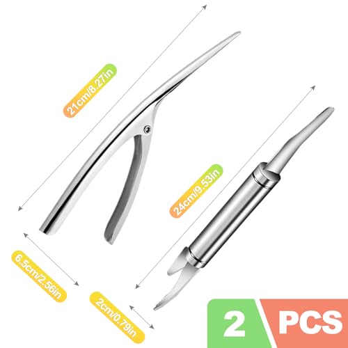 ZukoCert 2 Pack Shrimp Deveiner Tool - Stainless Steel Shrimp Peeler and Cleaner Knife - Professional Seafood Prawn Peeling Gadget for Kitchen Preparation, Lobster, and Crab