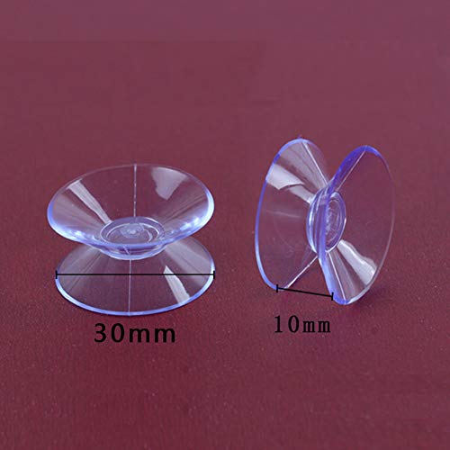 Lasenersm 20pcs 30mm Glass Table Top Double Sided Suction Cups - Dining Table Bumpers - Clear PVC Plastic - Prevents Glass Table Top from Sliding
