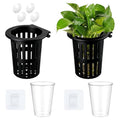 Novabright 2 Pack New Upgraded Large Aquarium Plant Holder with Hydroponic Cup 3.37 Inch Sick Hook and Suction Cup for Fish Tank Aquaponic Plant Cultivation and Aquascape Accessories Decoration(Black)