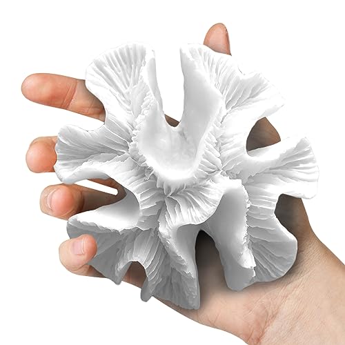 Tirifer Pack of 2 White Coral Decor, White Coral Reef, Faux Coral Decor Faux Coral Decor Resin Coral Décor Beach Home Ornaments for Beach House Decorative Coral Pieces for Aquariums Fish Tanks