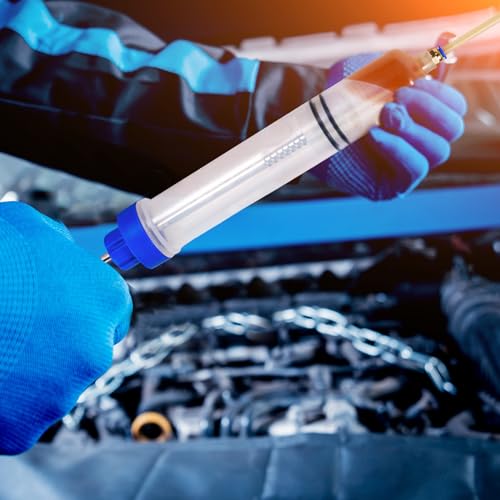 Gisafai 500cc Fluid Extractor Automotive Pump Manual Oil Extractor Pump Syringe for Gasoline Hand Cleaner for Power Steering, Hydraulic Fluid(Blue) - color: Blue, size: 500cc