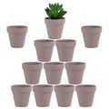 Yishang 2.5 inch Grey Terracotta Pots with Drainage Holes,Small Mini Clay Ceramic Pottery Planter,Cactus Flower Terra Cotta Pots,Succulents Nursery Pots for Indoor/Outdoor Plants,Crafts-12 Pack - color: Gray