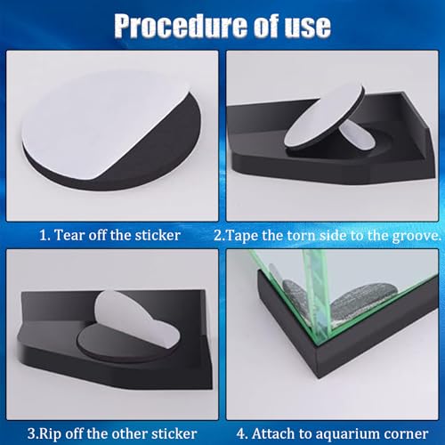 4PCS Fish Tank Corner Pad Protector, Anti-Skid Aquarium Glass Angle Cover for Home Furniture Edge, Black Fish Aquarium Base Corner Guard Foot Pad for Shock Absorption - color: 4 Pieces