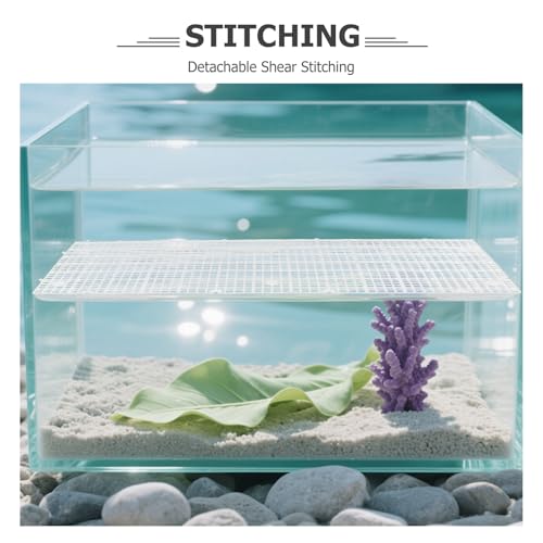 10pcs Aquarium Fish Tank Divider Plastic Egg Crate Panel 30x15cm Fine Mesh Bottom Filter Grid Board Removable Cuttable for Breeding and Water Flow Separation