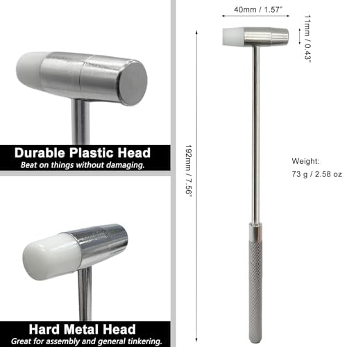 Lightweight Small Hammer, Jewelry Mallet, Craft Hammer for Small Projects, Jewelry, Watch, Tuning, Woodworking, DIY, Leather, Anti Slip Grip, 2 Pcs - color: Dual Head Hammer, 2pcs