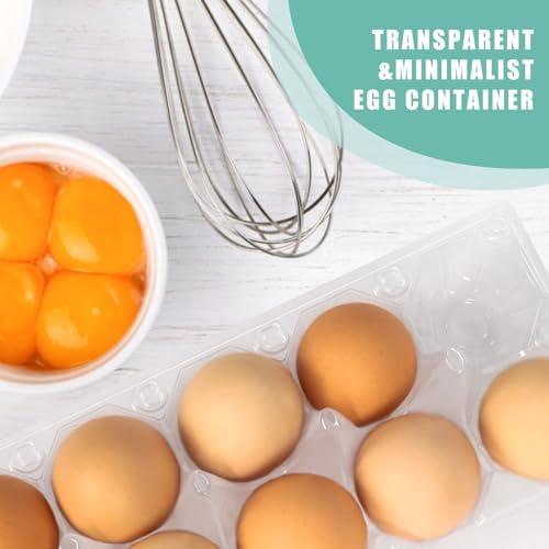 SINLUCESCE 60 Packs 12 Count Clear Egg Cartons, 2 * 6 Grids Design, Perfect for Family, Farm, Markets, Display(Large) - size: 2x6, L
