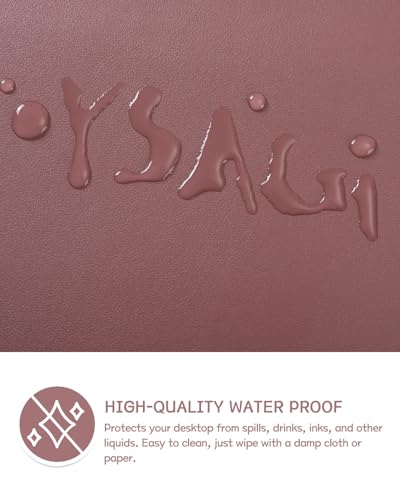 YSAGi Non-Slip Leather Desk Pad, Waterproof Laptop Computer Desk Keyboard Mat, Table Protector Blotter Mat, Large Mouse Pad for Office/Work/Home/Decor(Dark Pink, 23.6" x 13.7") - color: Dark Pink, size: 23.6" x 13.7"