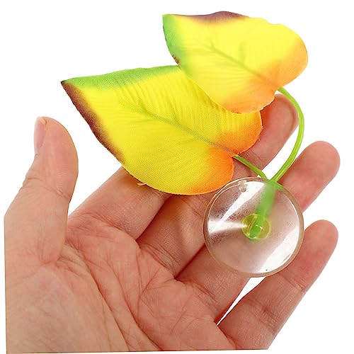 Toddmomy Betta Fish Resting Leaf Hammock Oviposition Pad for Fish Tanks Easy to Install Cup Double Leaf Design