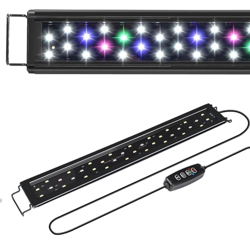 AQUANEAT LED Aquarium Light for 16 to 20 Inch Fish Tank, Auto On Off with Timer, Full Spectrum, Adjustable Brightness, Daylight Moonlight Mode, for Fresh Water Low-to-Mid Light Plants - size: 16"-20"
