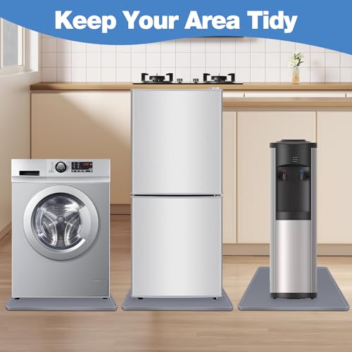 ToLanbbt Mini Fridge Silicone Mat, 20" x 20" x 0.6" Mini Fridge Drip Tray Under Refrigerator Mat Carpet Floor Protector, Leak-Resistant Portable AC Pan for Washing Machine Dishwasher Dryers, Gray - color: Gray, size: 20"x20"x0.6"