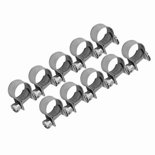 10pcs Stainless Steel Hose Clamps – Adjustable 6-20mm Fuel Line Pipe Clips for Air, Water, Silicone & Fuel Hoses (11-13Mm) - size: 11-13Mm