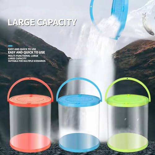 Catch Plastic Beach Aquarium Kit,Release Aquarium Box for Beach with 19.7ft Rope,Fun Travel Portable Fish Transport Container,Clear Fish Bucket,Beaches Vacation Essentials for Kids - color: green