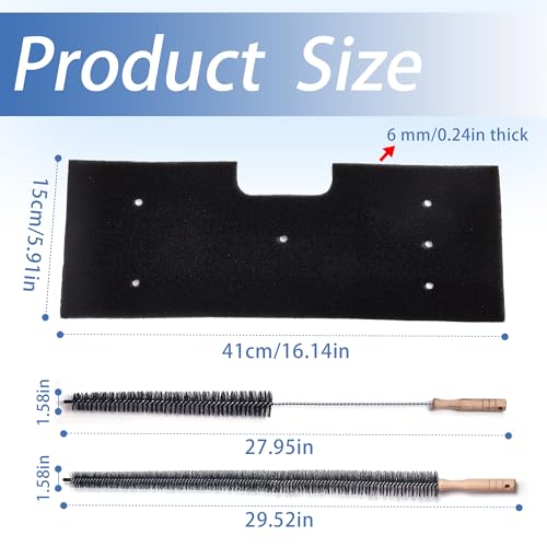 6 Pcs WH01X35719 Lint Filter replacement with Dryer Vent Brush, for GE Profile Washer Dryer Combo, GE Washer Dryer Foam Filter, Washable and Reusable, for Models: PFQ97HSPVDS