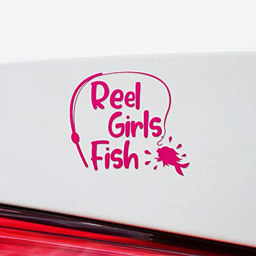 Decal Stickers of Girls Fish (Pink) (Set of 2) Premium Waterproof Vinyl Decal Stickers for Laptop Phone Accessory Helmet Car Window Mug Tuber Cup Door Wall Decoration - Andsticd44381Pi - color: Pink, size: 4.4'' x 3.8''