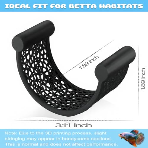 CPLIKE Black Betta Fish Hammock – Floating Aquarium Rest Ledge for Nano Fish, Shrimp, Corydoras – Natural-Look Black Perch Platform for Betta Tanks, Aquascape Decor, Low Flow Aquarium Accessory - color: B: Black