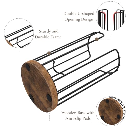 Mason Jar Lid Organizer, 2-Pack Mason Jar Lid Holder with Wood Base & Metal Frame, Mason Jar Lid Storage Accessories for Kitchen Countertop or Cabinet, Fit Mason/Canning/Bamboo Lids