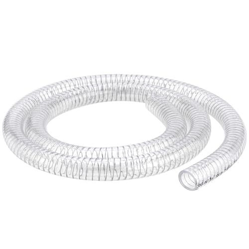 1/2"id-10ft PVC Reinforced Tubing Steel Wire Suction Flexible Hose Vinyl Tubing Heavy Duty PVC Vacuum Hose Drain Fuel Oil Gas Water for Marine Bilge Pump Pond Spa - size: 1/2"ID, style: 10 feet