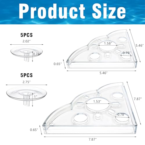 12PCS Creative Floating Floral Arrangement Holder,Floating Flower Display Stand Include 2 Fish Tank Shelf DIY Clear Acrylic Flower Bowl Stem Holder for Small Single Flower Water Plants/Fish Tank Float