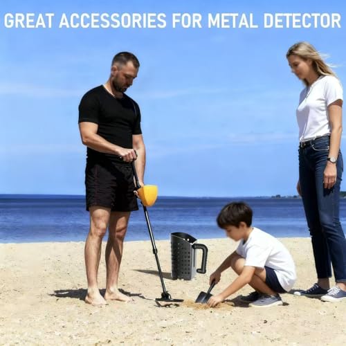 Metal Detector Accessories Kit – Sand Scoop & Metal Detector Shovel, Sand Sifter for Beach, Heavy-Duty Lightweight Tools-Come with Mesh Bag and Gloves