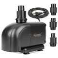 hygger 2-in-1 666GPH Submersible Pump 45W,Side and Bottom Suction Fountain Water Pump with 9.8ft High Lift,Quick Water Change with 4 Interchangeable Nozzles for Aquarium, Fish Tank, Hydroponics,Pond - size: 45W-9.8FT
