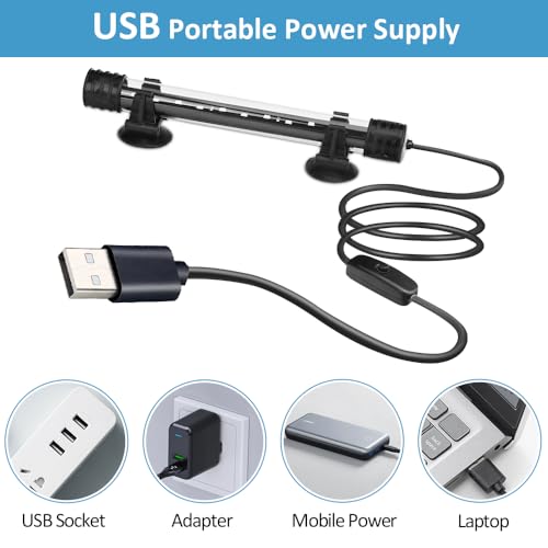 DaToo LED Aquarium Light 3 W Underwater USB Fish Tank Light Blue Submersible Aquarium Light 7in - size: Blue
