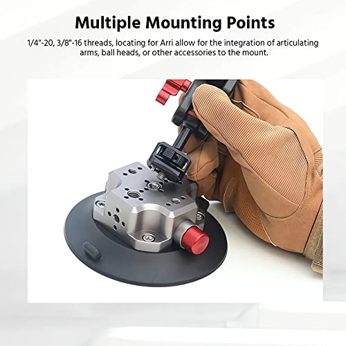 MIMIRACLE Camera Suction Cup Mount, 4.5" Pump-actived Vacuum Suction Mount Compatible with Action Cameras, DSLR Cameras, Securely Attach Your Camera -Black - color: Black