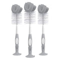 Dr. Brown's Reusable Sponge Baby Bottle Cleaning Brush Set with Suction Cup Stand,Scrubber and Nipple Cleaner,Gray,(Pack of 18) - color: Gray Bottle Brush, size: 18-Pack
