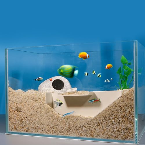 Aquarium Undergravel Fish Tunnel Cave, White, Modern Style 7 - color: White, style: Style 7