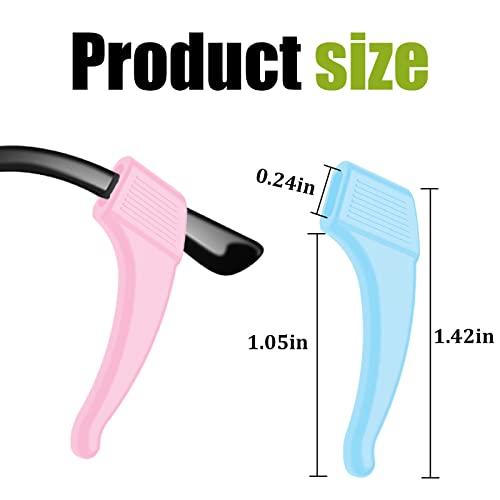 SMARTTOP 20 paris Anti-Slip Eyeglass Ear Grips Hook, Comfortable Silicone Elastic Eyeglasses Temple Tips Sleeve Retainer-For Eyeglasses Sunglasses Spectacles Glasses (5Color) - color: Black+white+brown+blue+pink