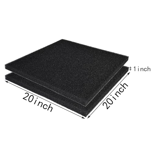 Hipanda 2 Pack Aquarium Bio Filter Sponge Pad 20"x20"x1",20PPI, Bio Filter Media Foam Pad Sponges, Cut-to-Size Open Cell Foam Sheet for Fish Tank - size: 20“x20"x1" (20PPI) 2 Pack