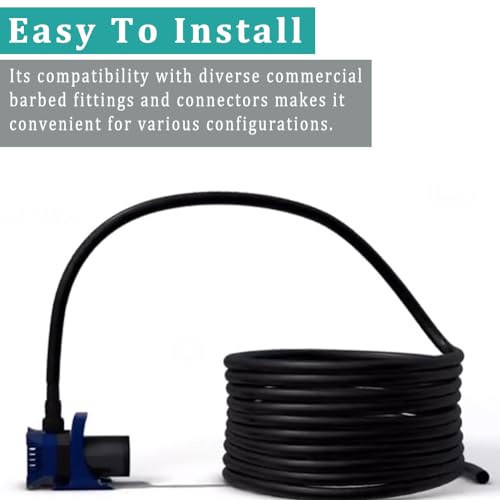 Black Vinyl Tubing 3/8” ID × 1/2” OD - 100 Feet PVC Flexible Plastic Tube Hybrid Hose, Transfer Water Air Oil for Pond Fountain Garden, Non-toxic and BPA free - size: ID 3/8 INCH, style: 100 Feet