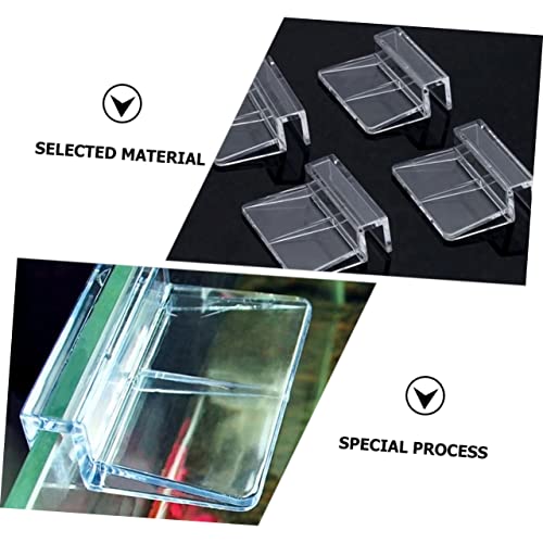WOONEKY 10pcs Fish Tank Stand Cover Holder Acrylic Racks for Tanks Aquarium Cover Support Brackets - size: 5.5X5X1.8CM