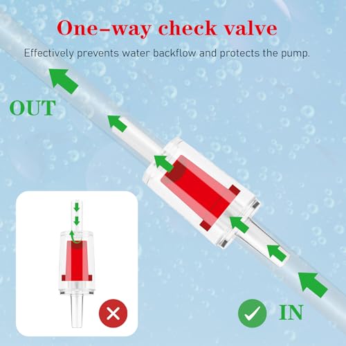 4PCS Aquarium Air Pump Connectors with Check Valve Aquarium, Y Shape 3 Way Airline Tubing Connector, Plastic Barb Equal Y Tee for 3/16 in Hose, Anti Shedding Fish Tank Tube Adapters Splitter