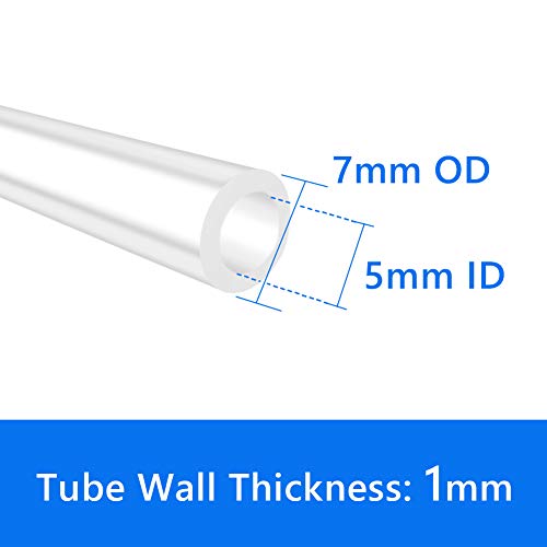 Quickun Pure Silicone Tubing, 5mm ID x 7mm OD High Temp Food Grade Tube Pure Silicone Hose Tube for Home Brewing, Beer Line, Kegerator, Wine Making, Aquaponics, Air Hose by Proper Pour (3.28 Ft) - size: 5mmx7mm, style: 3.28Ft (1meter)