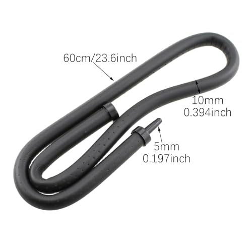 RLECS 23.6 Inch Black Environmentally Friendly Porous Rubber Bubble Tube Bendable Aquarium Air Stone Suitable for Reptile Habitat Landscaping